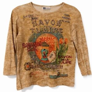 Vintage Graphic Print Women's Top